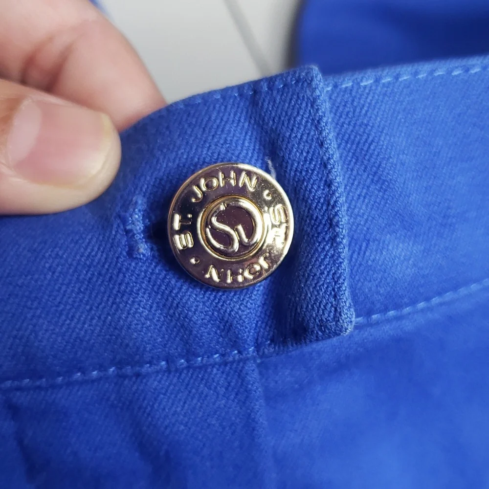 Vintage St. John Sport Womens Straigt Leg Pants Size 2 Blue Old Money 80s Career - Picture 8 of 15